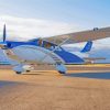 White And Blue Cessna 182 Airplane Paint By Numbers