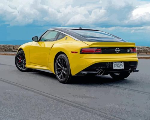 Yellow Nissan Z Sport Car Paint By Numbers