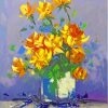 Abstract Yellow Flowers Vase Paint By Numbers