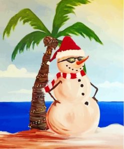 Aesthetic Snowman Palm Tree Paint By Numbers