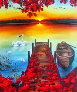 Aesthetic Autumn Boat Paint By Numbers