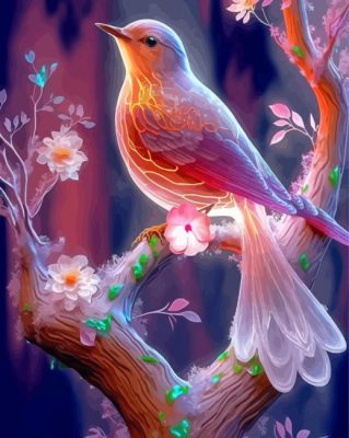 Aesthetic Floral Bird Paint By Numbers