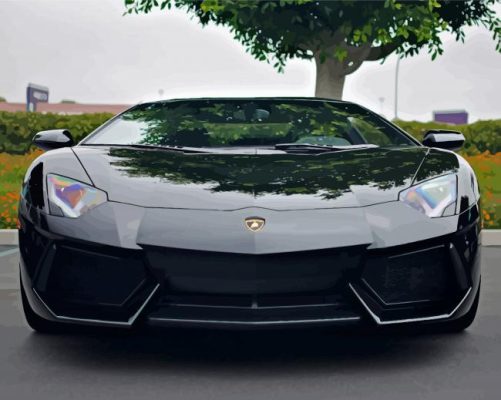 Black Lamborghini Paint By Numbers