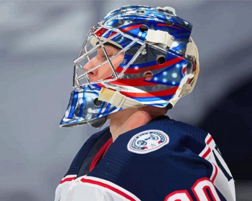 Blue Jackets Goalie Elvis Merzlikins Paint By Numbers