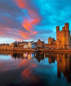 Carnarvon Castle Reflection Paint By Numbers