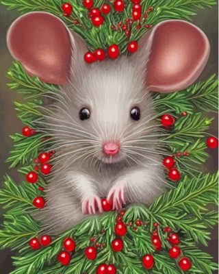 Christmas Mouse Paint By Numbers