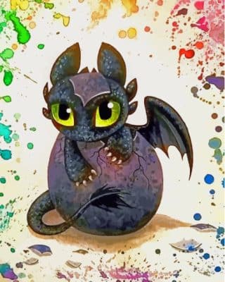 Cool Baby Toothless Paint By Numbers