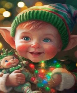 Cute Christmas Elf Paint By Numbers