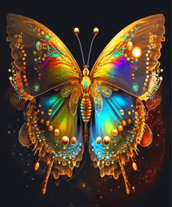 Golden Butterfly Paint By Numbers