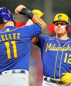 Milwaukee Brewers Baseball Players Paint By Numbers