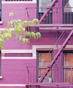 Purple Fire Escape Paint By Numbers