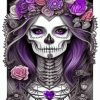 Purple Skull Lady Paint By Numbers