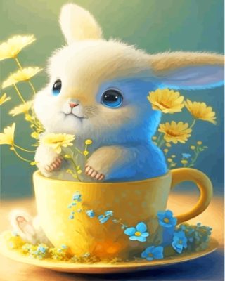 Rabbit In A Mug Paint By Numbers