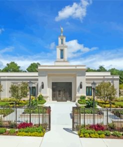 Raleigh North Carolina Temple Paint By Numbers