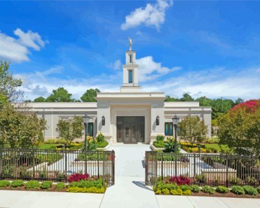 Raleigh North Carolina Temple Paint By Numbers