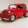 Red Vintage Ford Anglia Car Paint By Numbers