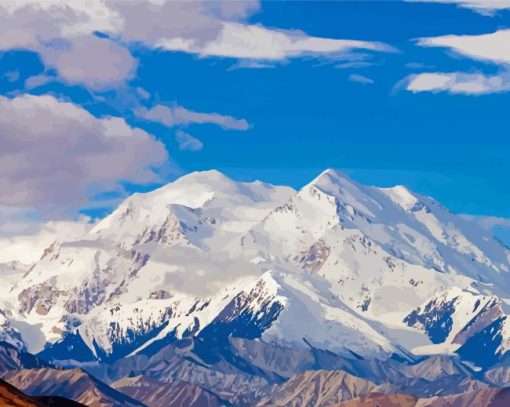 Snowy Denali Mountain Paint By Numbers