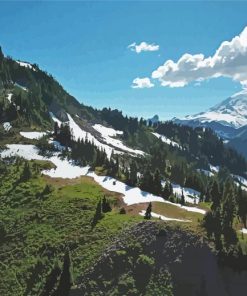 Snowy Pacific Crest Trail Mountain Paint By Numbers