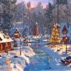 Snowy Village Paint By Numbers