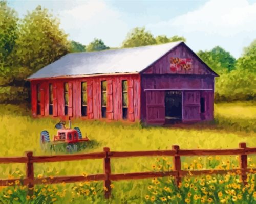 Southern Maryland Tobacco Barn Paint By Numbers