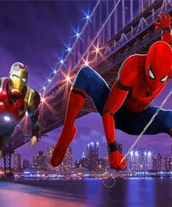 Spider Man And Iron Man New York Paint By Numbers