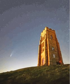 Starry Night Glastonbury Tor Paint By Numbers