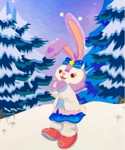 Stellalou Rabbit In Snow Paint By Numbers