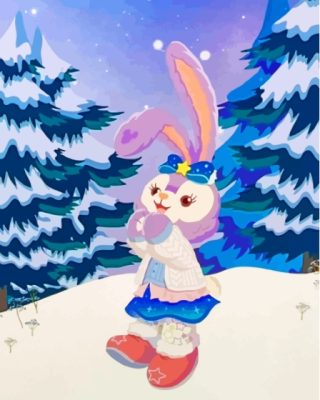 Stellalou Rabbit In Snow Paint By Numbers