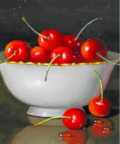 Vintage Bowl Of Cherries Paint By Numbers