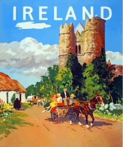 Vintage Cork Ireland Poster Paint By Numbers