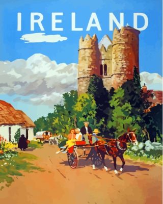 Vintage Cork Ireland Poster Paint By Numbers