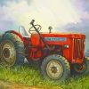 Vintage Red Farm Tractor Paint By Numbers