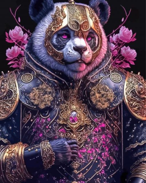 Warrior Panda Bear Paint By Numbers