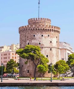 White Tower Of Thessaloniki Paint By Numbers