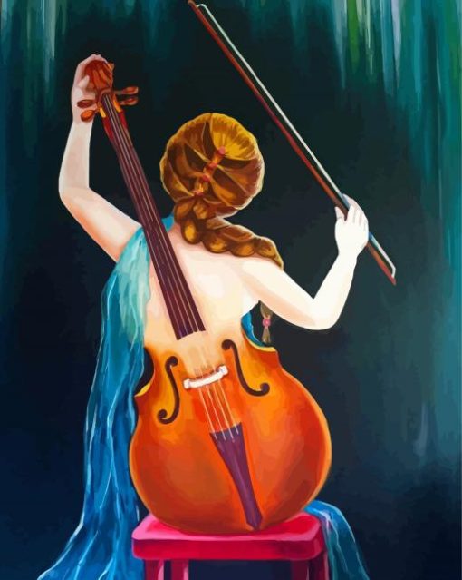 Woman Double Bass Paint By Numbers