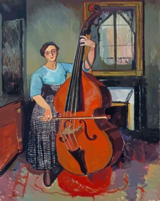 Woman With Double Bass Paint By Numbers