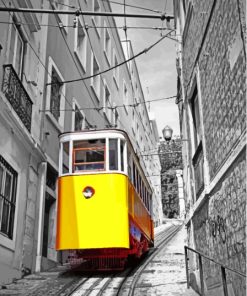 Yellow Lisbon Tram Paint By Numbers