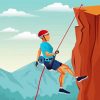 Abseiling Illustration Man Paint By Numbers