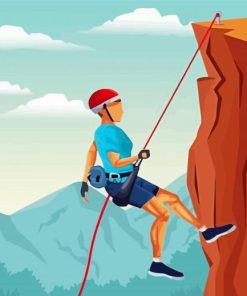 Abseiling Illustration Man Paint By Numbers