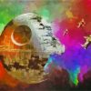 Abstract Death Star Space Paint By Numbers