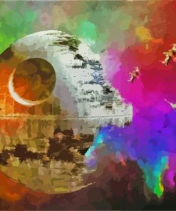 Abstract Death Star Space Paint By Numbers