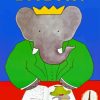 Babar Elephant Cartoon Paint By Numbers