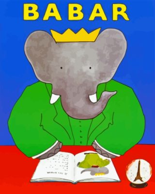 Babar Elephant Cartoon Paint By Numbers