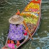 Bangkok Floating Market Fruit Seller Paint By Numbers