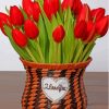 Basket Of Red Tulips Paint By Numbers