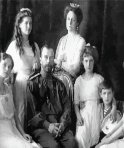 Black And White Romanov Family Paint By Numbers