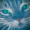 Blue Abstract Cat Galaxy Art Paint By Numbers