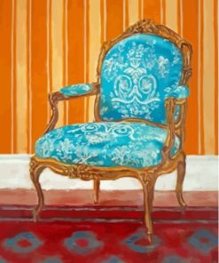 Blue Antique Chair Paint By Numbers