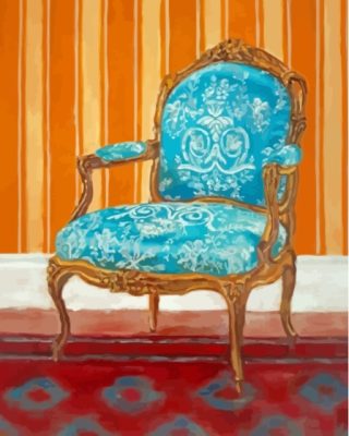 Blue Antique Chair Paint By Numbers