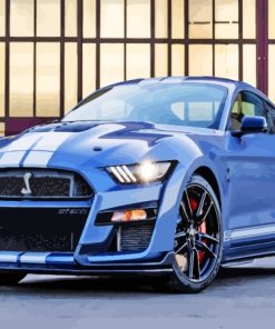 Blue Mustang Shelby Paint By Numbers